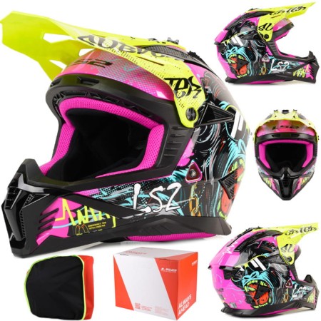 Kask LS2 MX708 Fast II Gorilla Purple H-V Yel