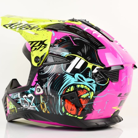 Kask LS2 MX708 Fast II Gorilla Purple H-V Yel