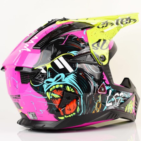 Kask LS2 MX708 Fast II Gorilla Purple H-V Yel