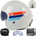 Kask LS2 OF599 Spitfire II Retro Wh.Bl. Red