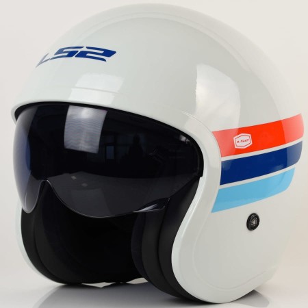 Kask LS2 OF599 Spitfire II Retro Wh.Bl. Red
