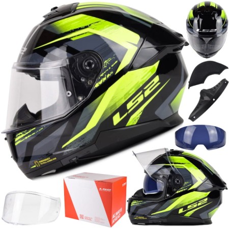 Kask LS2 FF808 Stream II Fury Black H-V Yel