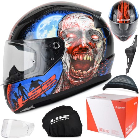 Kask LS2 FF353 Rapid II Zombie Black Red