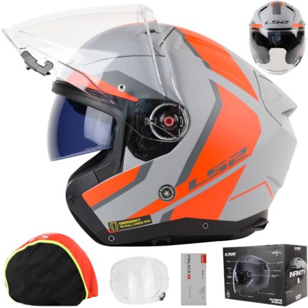 Kask LS2 OF603 Infinity II Focus M.Grey Red