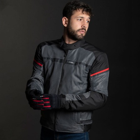 Kurtka LS2 Riva Man Black Dark Grey Red