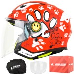 Kask LS2 OF622 Funny II Paws Matt Red