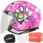 Kask LS2 OF622 Funny II Paws Pink