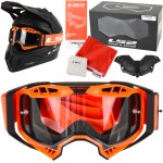 Gogle LS2 Aura Enduro Pomarańczowe Pinlock Extra
