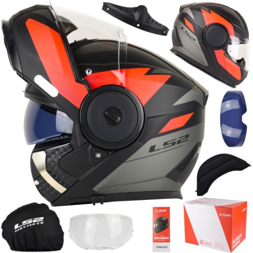 Przejdź do produktu Kask LS2 FF902 Scope II Duria M.Bl. Red + Pinlock