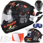 Kask LS2 FF808 Stream II Angry Monkey B.Red