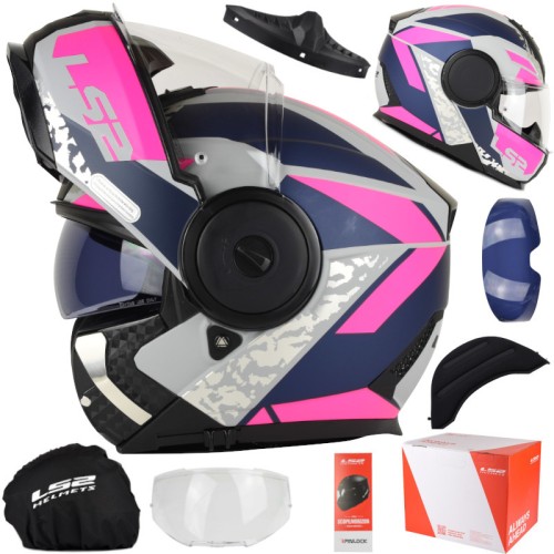 Przejdź do produktu Kask LS2 FF902 Scope II Oxyd M.Gr.Bl.Prp + Pinlock
