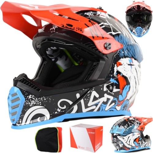 Przejdź do produktu Kask LS2 MX437 Fast II Mini Starmaw Bl.