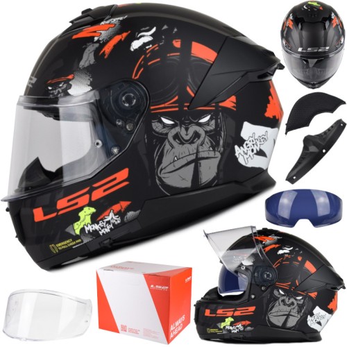 Przejdź do produktu Kask LS2 FF808 Stream II Angry Monkey B.Red