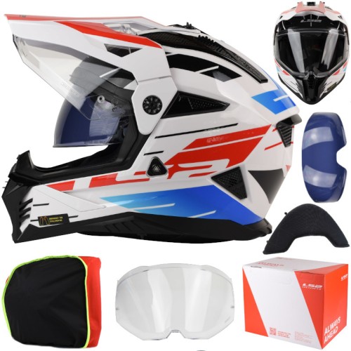 Przejdź do produktu Kask LS2 MX702 Pioneer II Namib White Blue Red