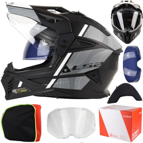 Przejdź do produktu Kask LS2 MX702 Pioneer II Hill Matt Bl. White