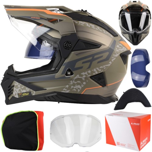 Przejdź do produktu Kask LS2 MX702 Pioneer II Devor Matt Sand