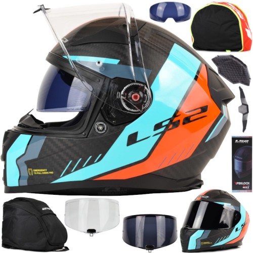 Przejdź do produktu Kask LS2 FF811 Vector II C Grid Red Cyan