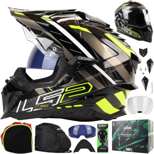 Przejdź do produktu Kask LS2 MX701 Explorer C Edge Black H-V Yell.