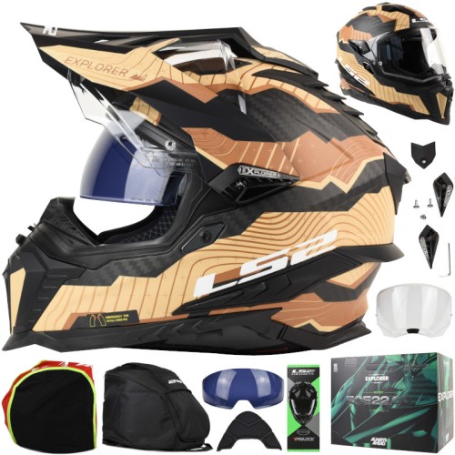 Przejdź do produktu Kask LS2 MX701 Explorer C Trick M.Brown Sand