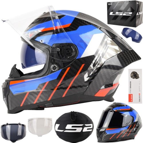 Przejdź do produktu Kask LS2 FF807 Dragon Trax Blue Red